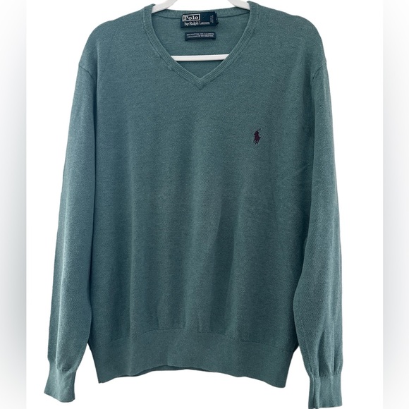 Polo Ralph Lauren Other - Polo Ralph Lauren Pima Cotton MENS XL V-Neck Sweater Blue  PLUM PONY logo